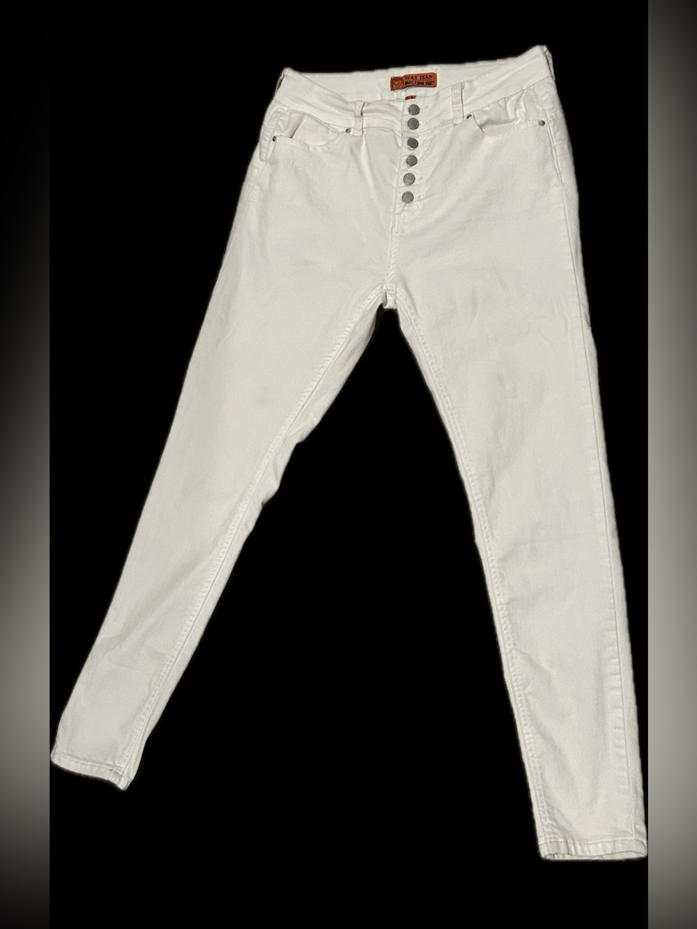 Wax Jean White Skinny Button-Fly Jeans